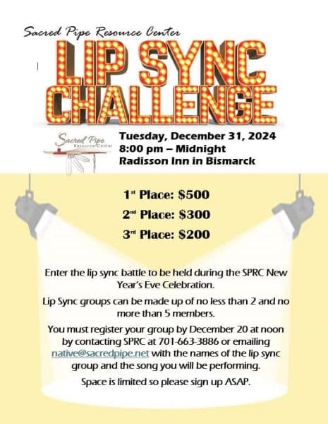 A highlight of Sacred Pipe’s New Year’s Eve celebration will be the Lip-Sync Battle, where teams compete by choosing songs to lip-sync for the crowd. Inspired by the popular TV show Lip Sync Battle, the contest is still open for new participants to register by noon on Dec. 20.