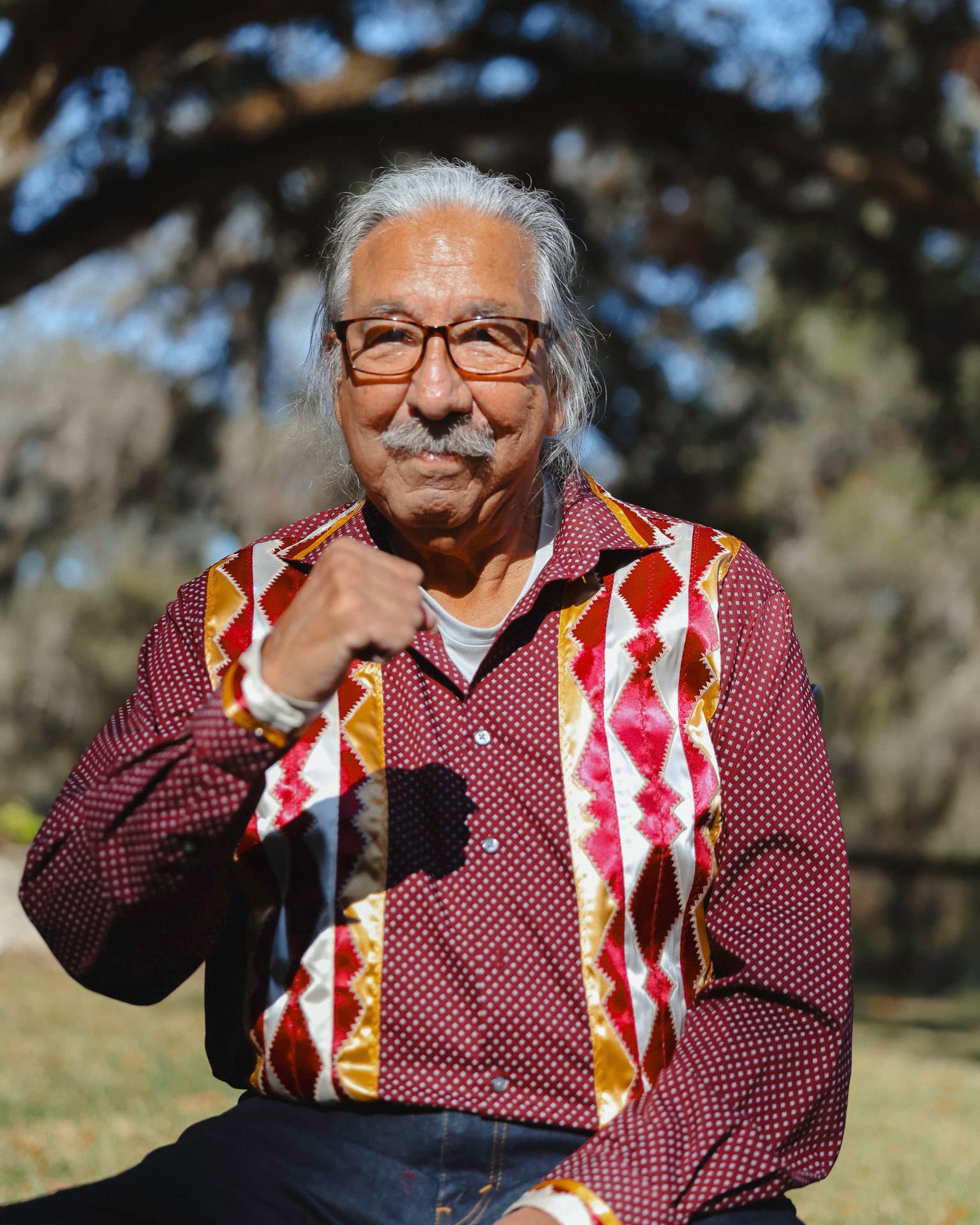 Turtle Mountain Chippewa Tribe activist Leonard Peltier rejoices after his release from a Florida prison on Feb. 18, 2025.