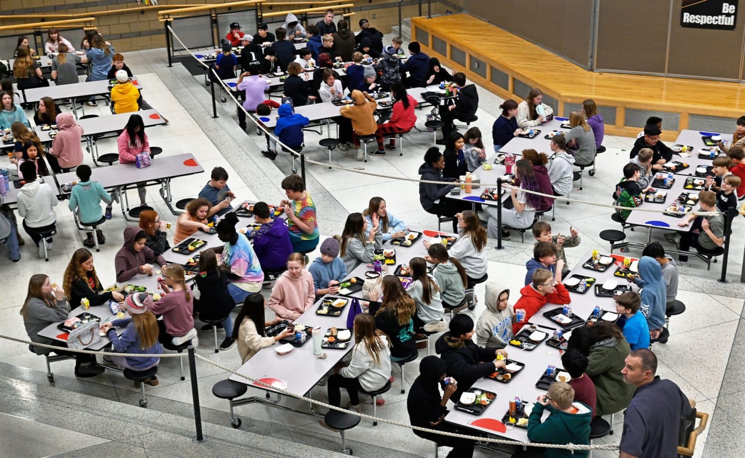  Students eat lunch at Carl Ben Eielson Middle School in Fargo on Jan. 22, 2025.
