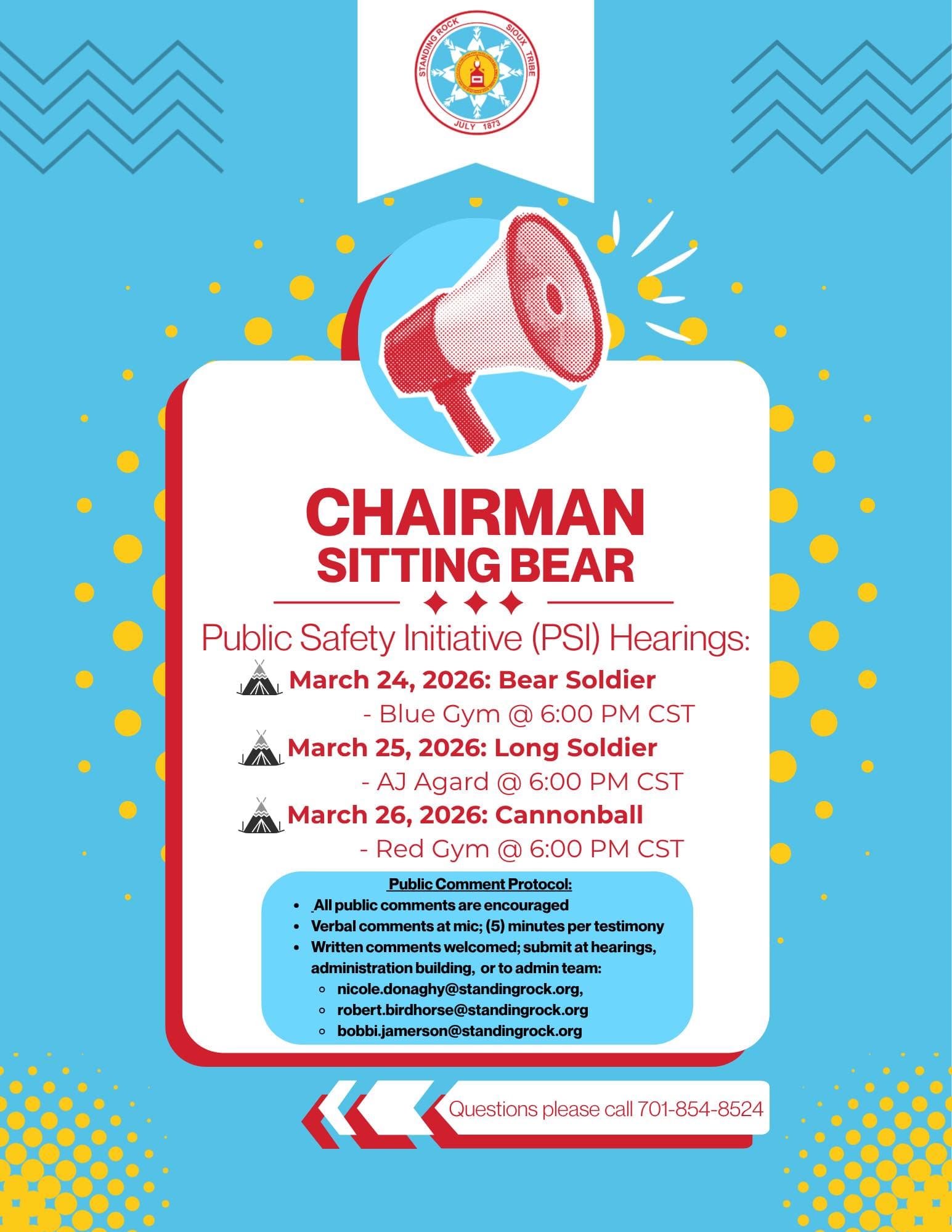 Standing Rock Sioux Tribe to hold public safety hearings