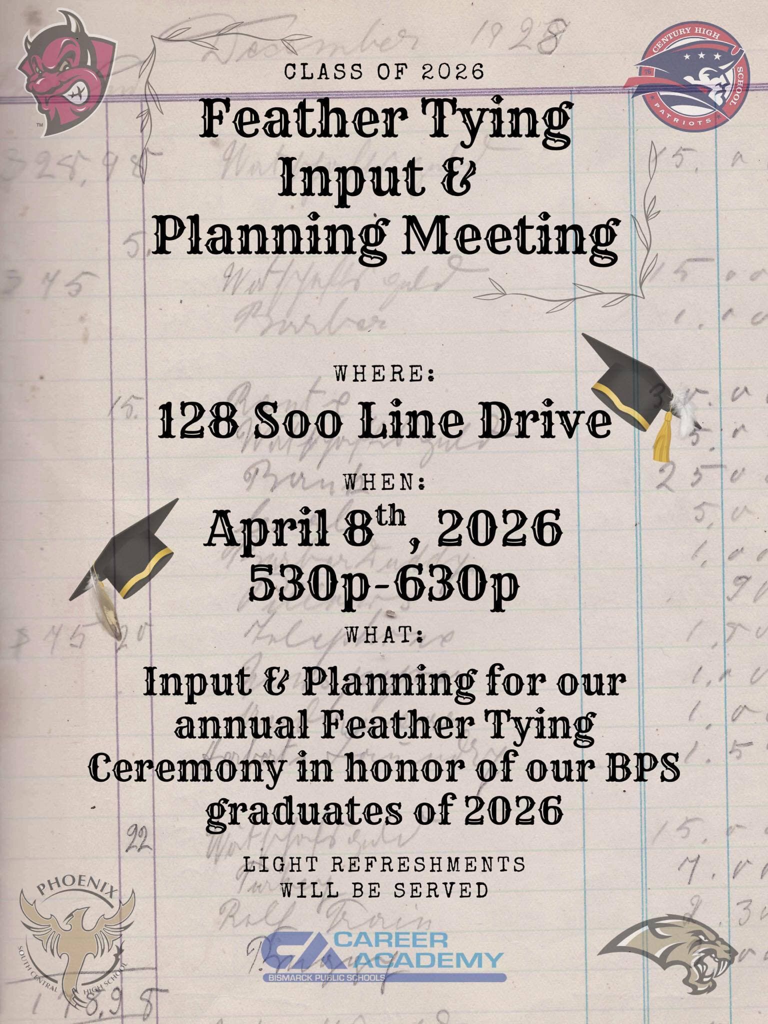 Planning meeting scheduled for 2026 feather tying ceremony