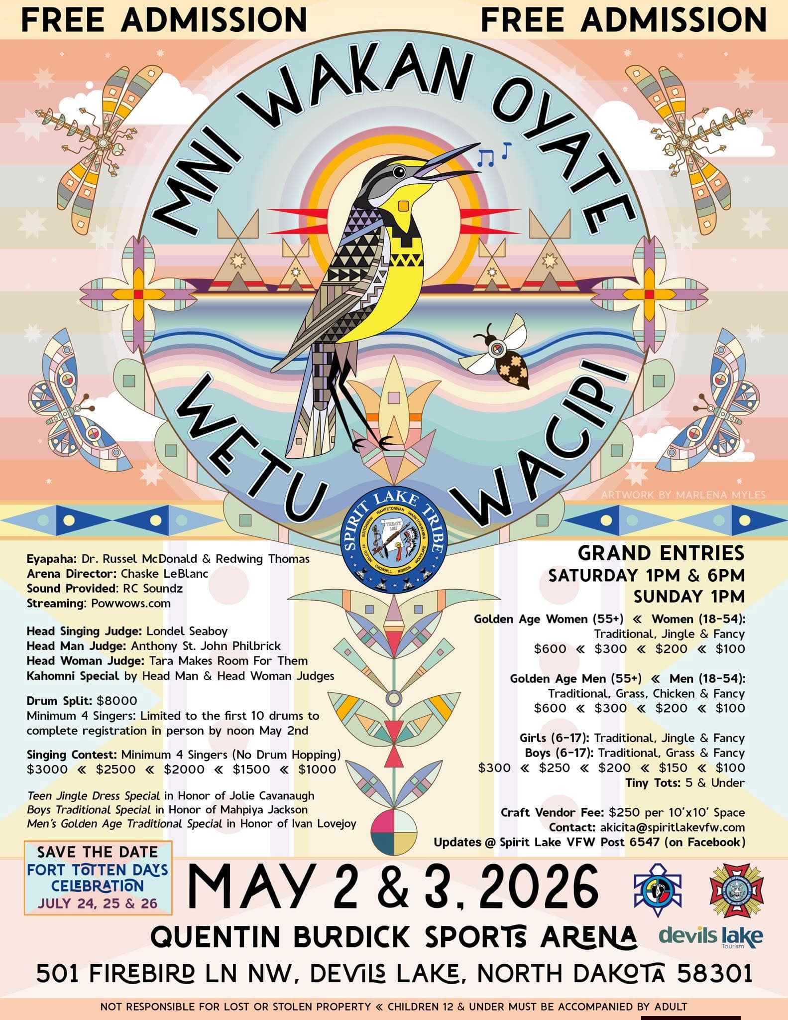 Mni Wakan Oyate Wetu Wacipi set for May 2-3 in Devils Lake