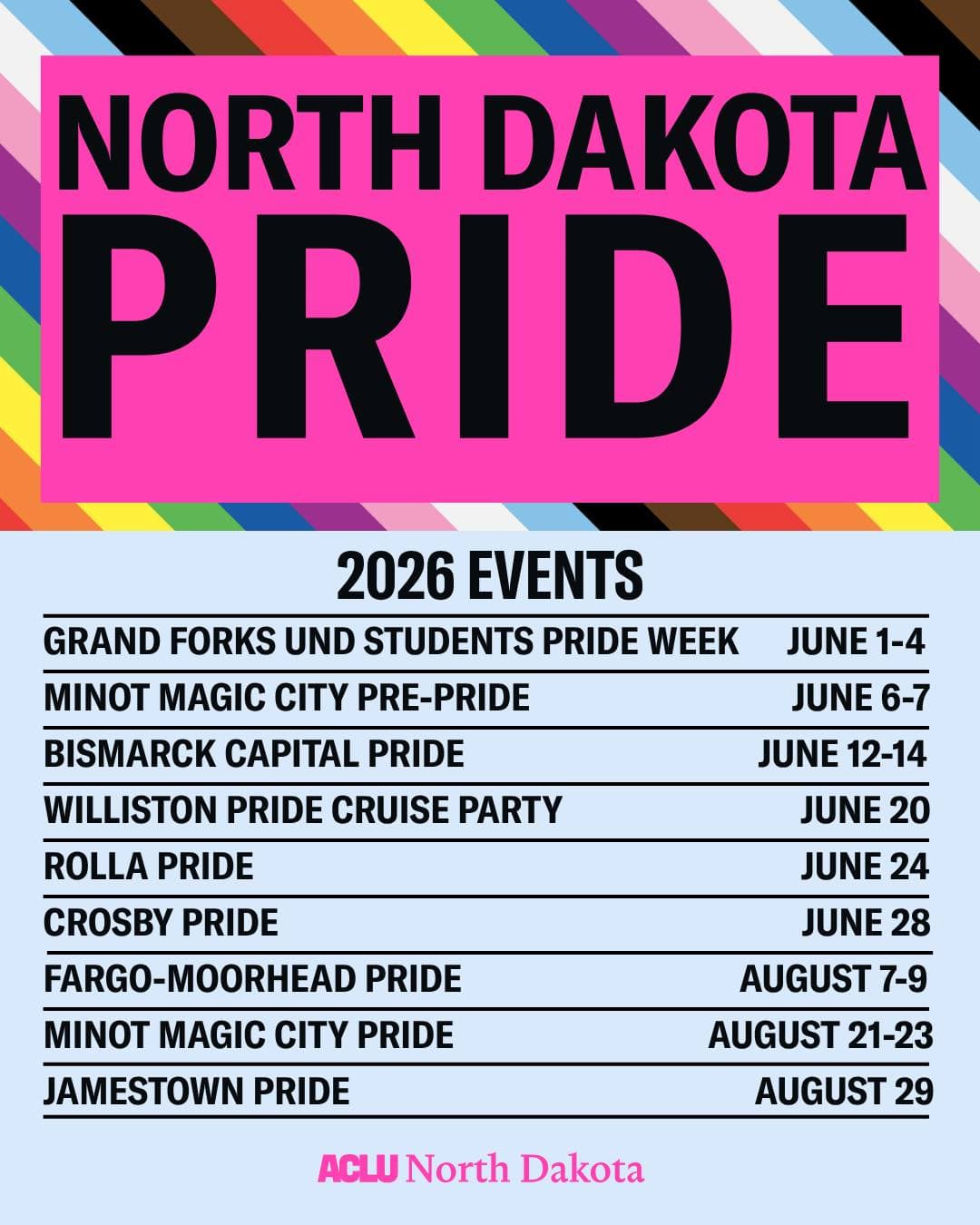 North Dakota Pride events scheduled across the state
