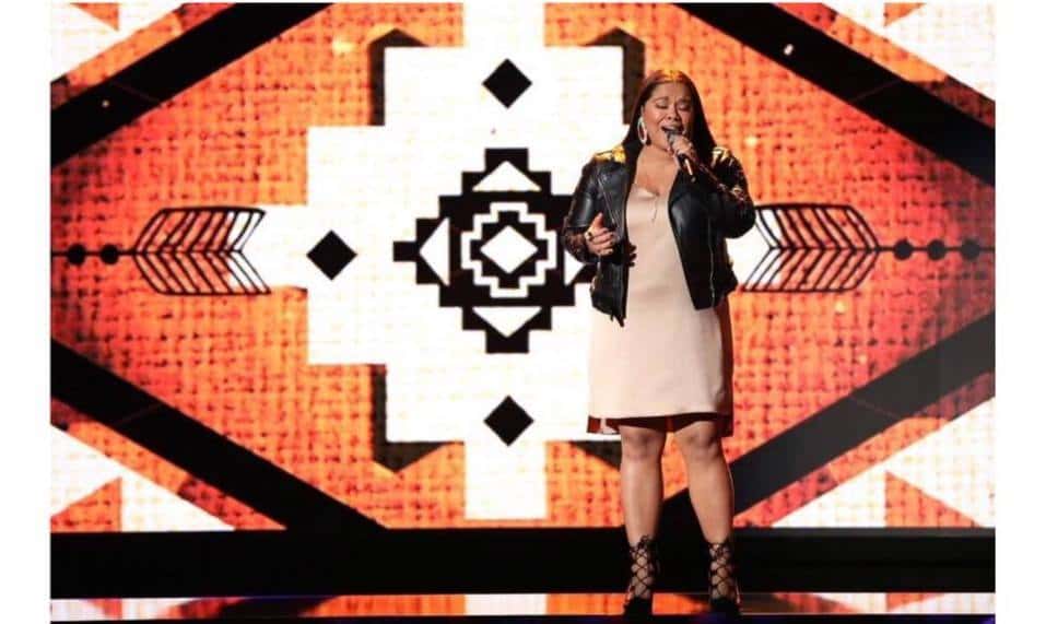 Brooke Simpson sings on season 13 of NBC's "The Voice." Her community in Hollister N.C. recently welcomed her home. Photo Courtesy A. Kay Oxendine