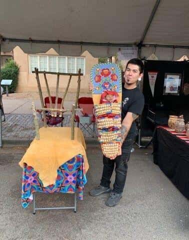 The boots, called Reflections Genuine Shearling Water Resistant Bootie, are made with leather and shearling, and have a rubber sole. They retail for $165. The Nordstrom.com description of the boots states, the “detailing at the topline and sole by Apsaalooké artist Elias NotAfraid freshens the look of a cozy bootie.”
“It’s cool because we’re finally getting recognized for our work,” NotAfraid said of the description. “ It’s huge because growing up, I never would’ve seen Native artists or designers’ stuff in a store like Nordstrom.”
NotAfraid lives in Lodge Grass, Montana, and earlier this year, his beaded cradleboard was added to the New York Metropolitan Museum of Art’s permanent collection.