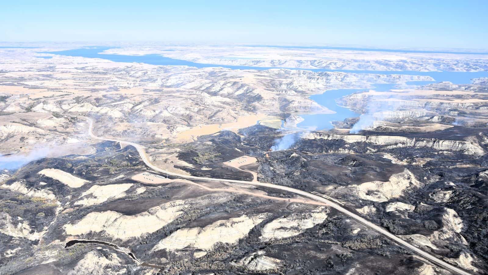 Bear Den Fire on Sunday afternoon. (Photo provided by North Dakota Department of Emergency Services)