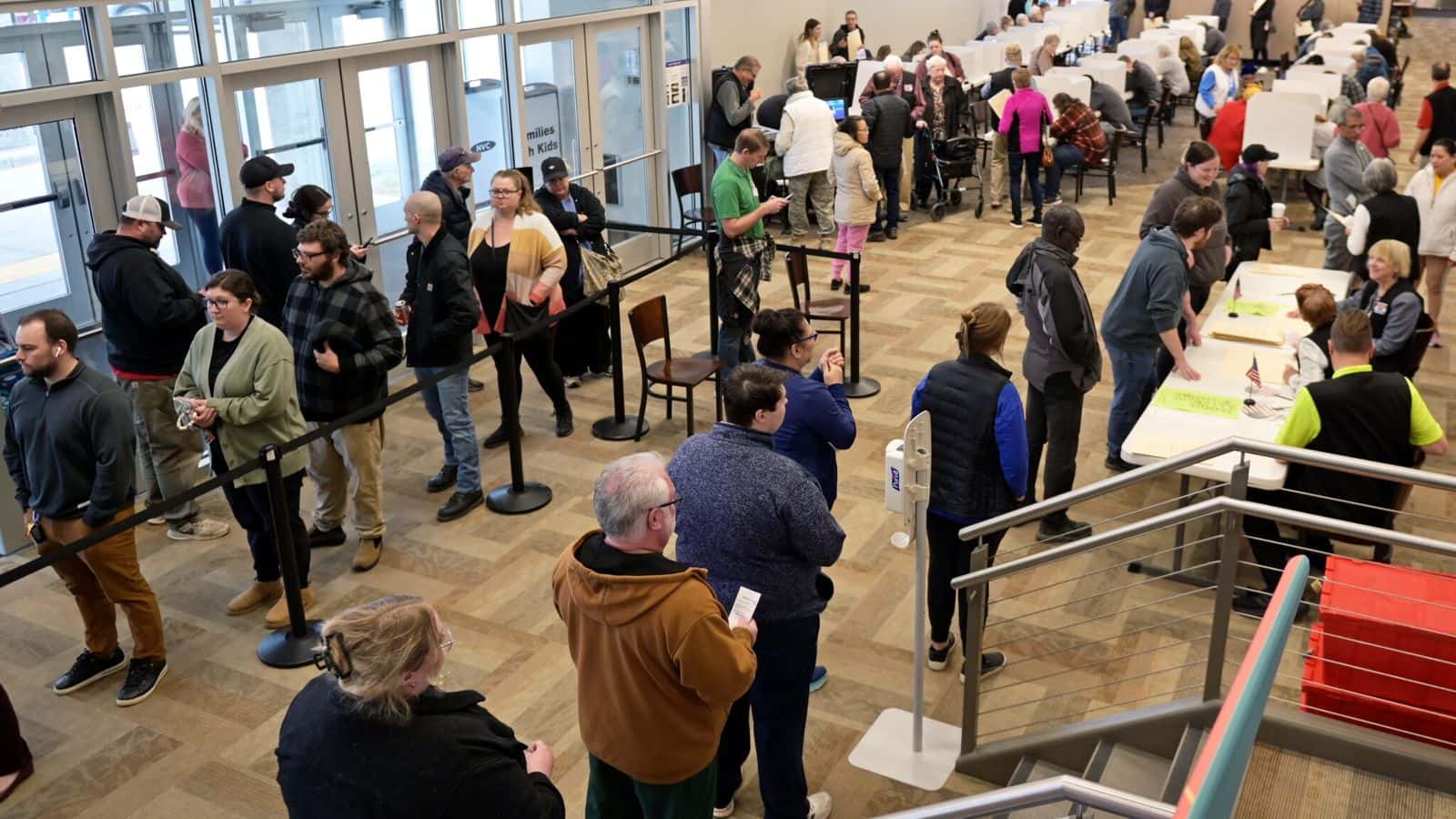 Voter turnout was heavy on Election Day, Nov. 5, 2024, at Northview Church in south Fargo. The secretary of state says more North Dakotans voted early for the general election than on Election Day. (Dan Koeck/For the North Dakota Monitor)