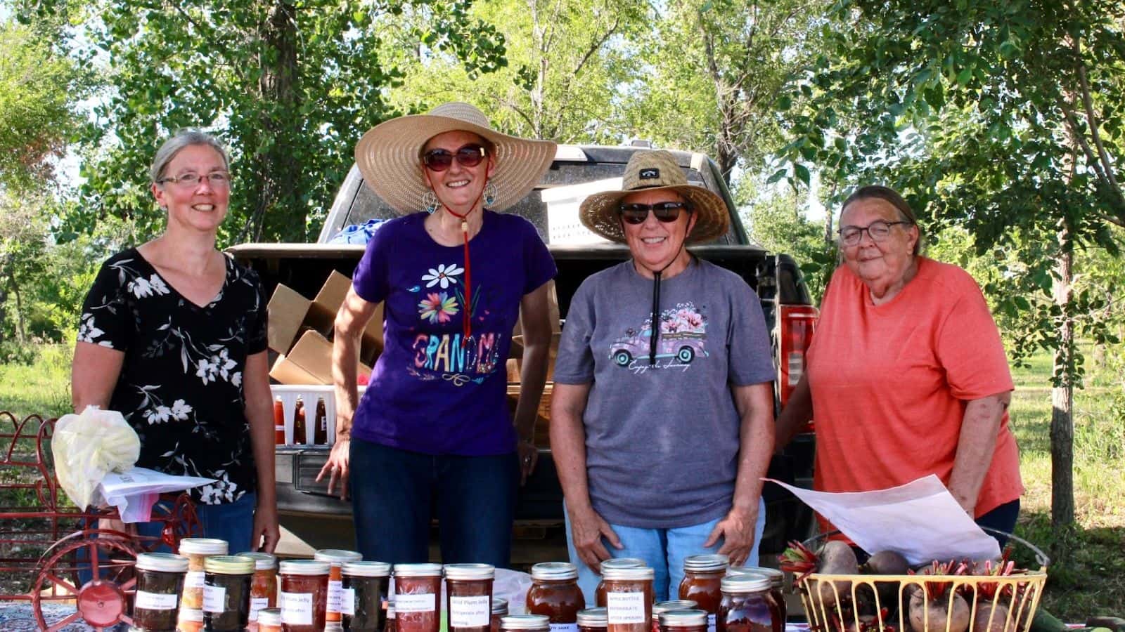 From left to right, vendors Anita Harrison, Joyce Waldock, Linda Hovda and Beth Erickson. (Photo credit/ Grace Fiori)