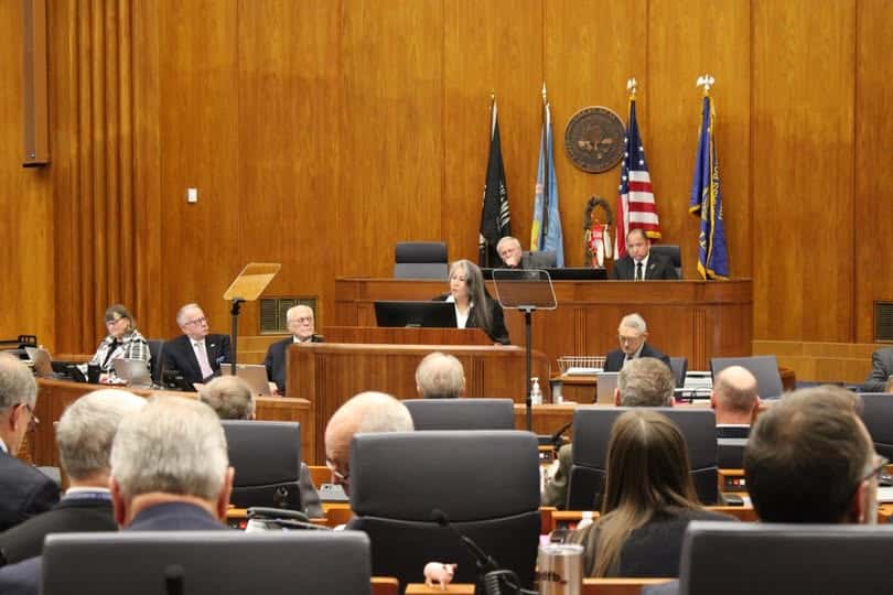 Janet Alkire, chairwoman of the Standing Rock Sioux Tribe, delivered the opening address at the North Dakota State Capitol in Bismarck on Jan. 7, emphasizing that tribal economic expansion is vital to the state’s prosperity. (Photo credit/ Adrianna Adame)