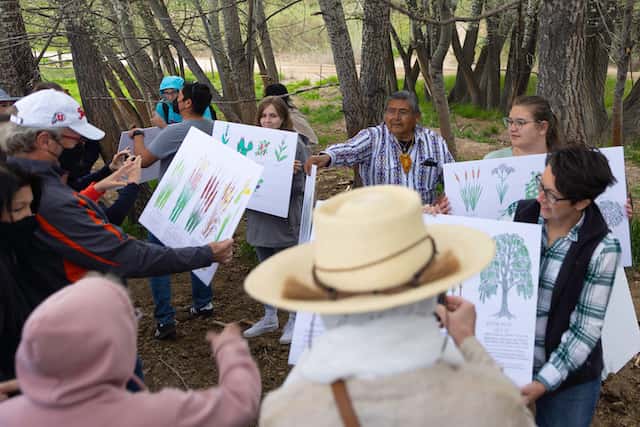 Rios Panchero, a member of the Northwestern Band of the Shoshone Nation, led a field trip to Washakie Cemetery in northern Utah during the second annual Railroads in Native America Gathering.
Eugene Tapahe/High Country News