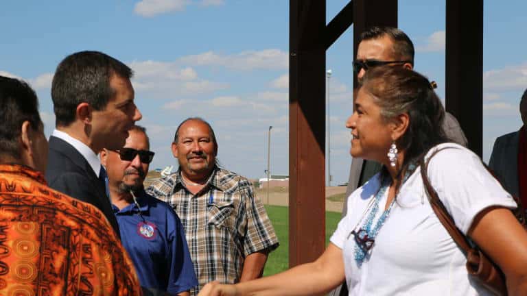 U.S. Department of Transportation Secretary Pete Buttigieg met with South Dakota tribal leaders on Sept. 11 in Oacoma to discuss transportation issues facing Indian Country. (Photo courtesy of DOT)