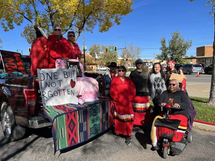 The Red Ribbon Skirt Society advocates and amplifies the voices of families who are missing loved ones. (Photo courtesy of Lily Mendoza)