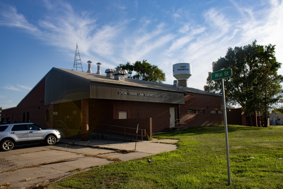 The Crow Creek Sioux Tribe Law Enforcement building was closed in 2005. Without a central detention center, when an adult is arrested, the individual is taken to Lower Brule, but if Lower Brule is full, the council said that the arrestees are released. (Photo by Amelia Schafer, ICT/Rapid City Journal)