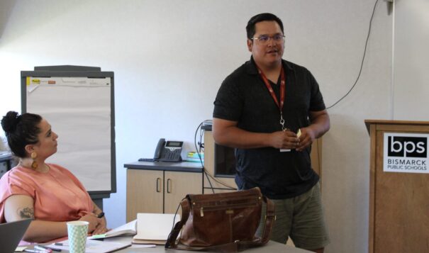 Josh Standing Elk, BPS’s former curriculum and instruction specialist, highlighted the importance of cultural activities and community engagement at the meeting on June 12. (Photo credit/ Adrianna Adame)