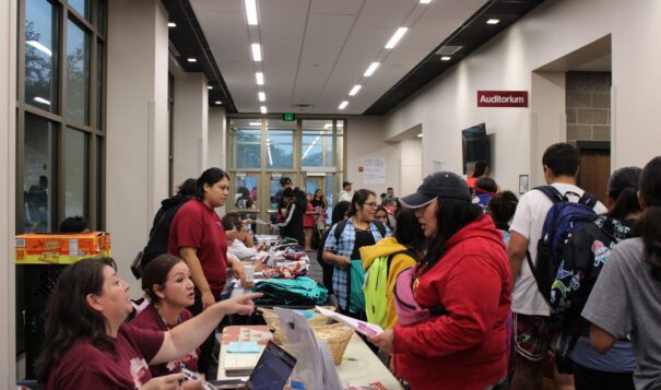 Hundreds of Indigenous families from Bismarck and Mandan Public Schools attended the back-to-school event on Aug. 14. (Photo credit/ Adrianna Adame)