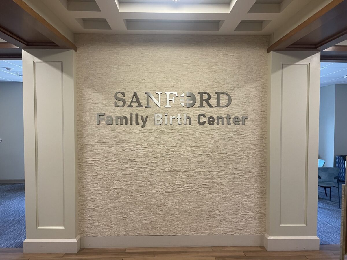 Entryway of the Sanford Fargo Family Birth Center at Sanford Medical Center Fargo. Currently there are only 11 birthing facilities in the state, limiting the options for many rural residents. Photo provided.