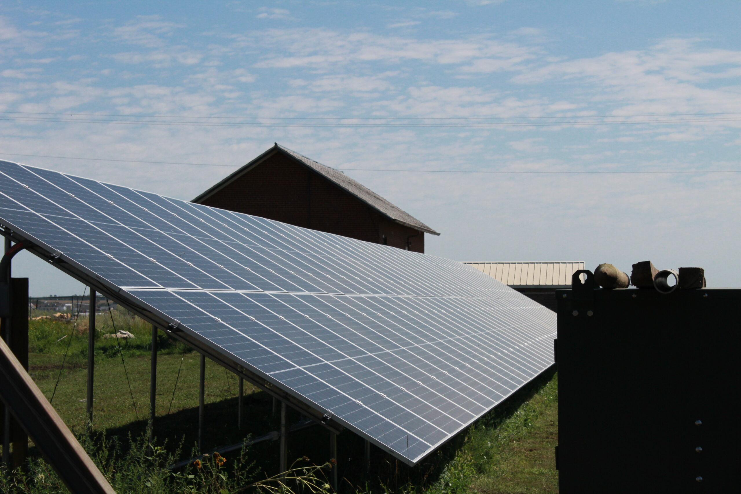 Much of the grant funding will go towards solar energy capture and storage - like the solar panels at United Tribes Technical College in Bismarck. (Photo credit/ Grace Fiori)