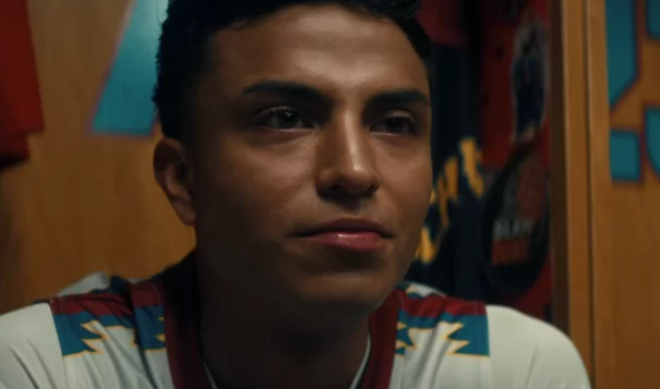 In the new movie, “Rez Ball,” Kauchani Bratt (Quechua/Coahuiltecan Nation) plays Jimmy Holiday, a rising star who has to quickly step into the role of team captain after tragedy befalls the team. (Screengrab from Netflix trailer)