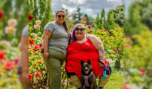 Brianna Bragg, left, and Shilo George explore themes such as Indigequeer identity, Two-Spiritness, disability, boundaries, survivance. Photo illustration by Jarrette Werk and Shilo George