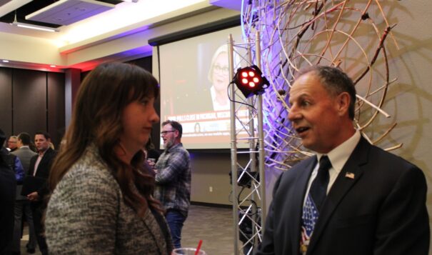 Randy Christmann made an appearance at the Republican watch party at Bismarck State College to connect and talk with voters on Nov. 5. (Photo credit/ Adrianna Adame)